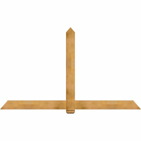 Ekena Millwork Eugene Rough Sawn Timber Gable Bracket, Western Red Cedar, 96"W x 56"H x 2"D x 6"F, 14/12 Pitch GBW096X56X0206EUG00RWR - main